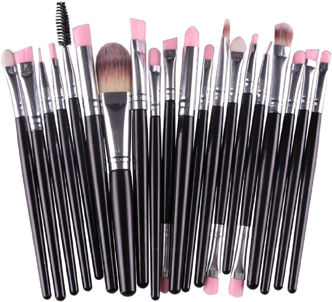 Eshock Clearance, 20pcs Makeup Brush Set Professional Foundation Blush Tools Make-up Toiletry Kit Cosmetics Brushes Set (20 PCS Makeup Brush Set, Black)