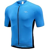 Przewalski Men's Cycling Jersey Bike Short Sleeve Full Zipper Bicycle Biking Shirts with 3 Rear Pockets Breathable