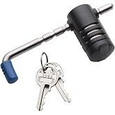 Master Lock Adjustable Coupler Lock Stainless Steel Trailer Hitch 2847DAT | Keyed trailer hitch helps secure RVs, trailers &amp; towing gear, fits coupler latch widths up to 2-3/4 inch, 6 locking positions