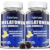 Natural Melatonin 20mg Gummies for Adults: Sugar Free Chewable Supplement with Magnesium Ashwagandha L-Theanine GABA Valerian Root Vitamin B12 Gummy - for Women Men Deep Zzz Immune Support(120Count)