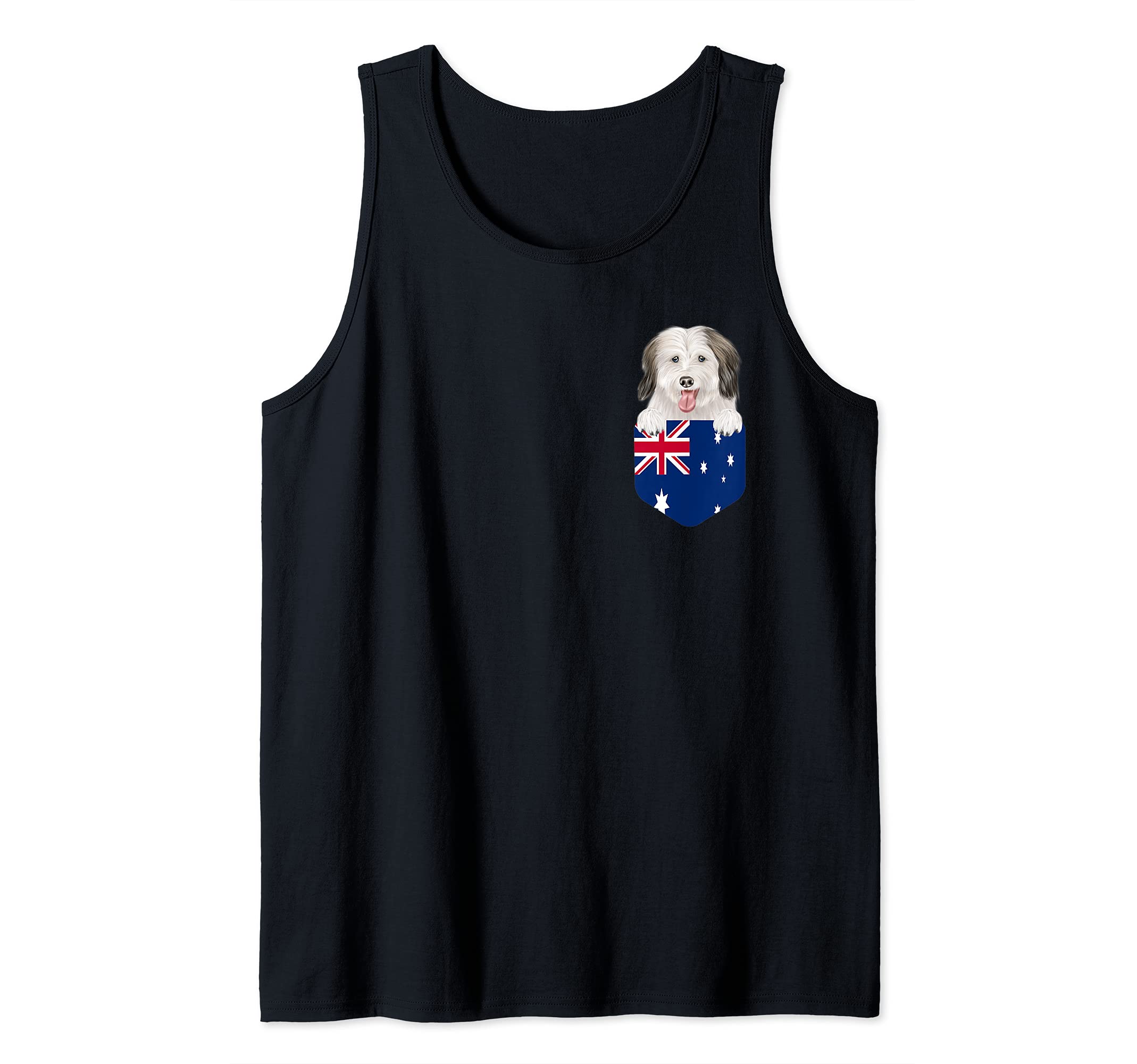 Australia Flag Coton de Tulear Dog In Pocket Tank Top