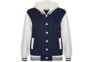 A2Z 4 Kids Girls Boys B.B Hooded Plain Jacket Baseball Style Lightweight Comfortable Coat For Childrens New Age 2-13 Years