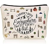 Lyricalsbag World Travel Gift Makup Bag I Haven't Been Everywhere But It's On My List Cosmetic Bag for Travelers Women