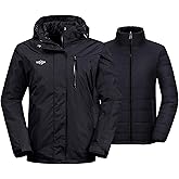 wantdo Women's 3 in 1 Waterproof Ski Jacket Windproof Winter Snow Coat Snowboarding Jackets Warm Raincoat
