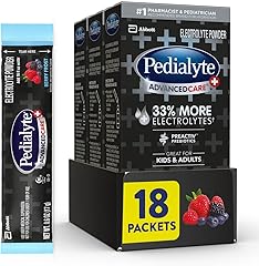 Pedialyte AdvancedCare Plus Electrolyte Powder, Has 33% More Electrolytes and PreActiv Prebiotics, Berry Frost, 18 Powder Pac