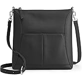 S-ZONE Leather Crossbody Bags for Women RFID Blocking Travel Purse Designer Shoulder Handbags Adjustable Strap