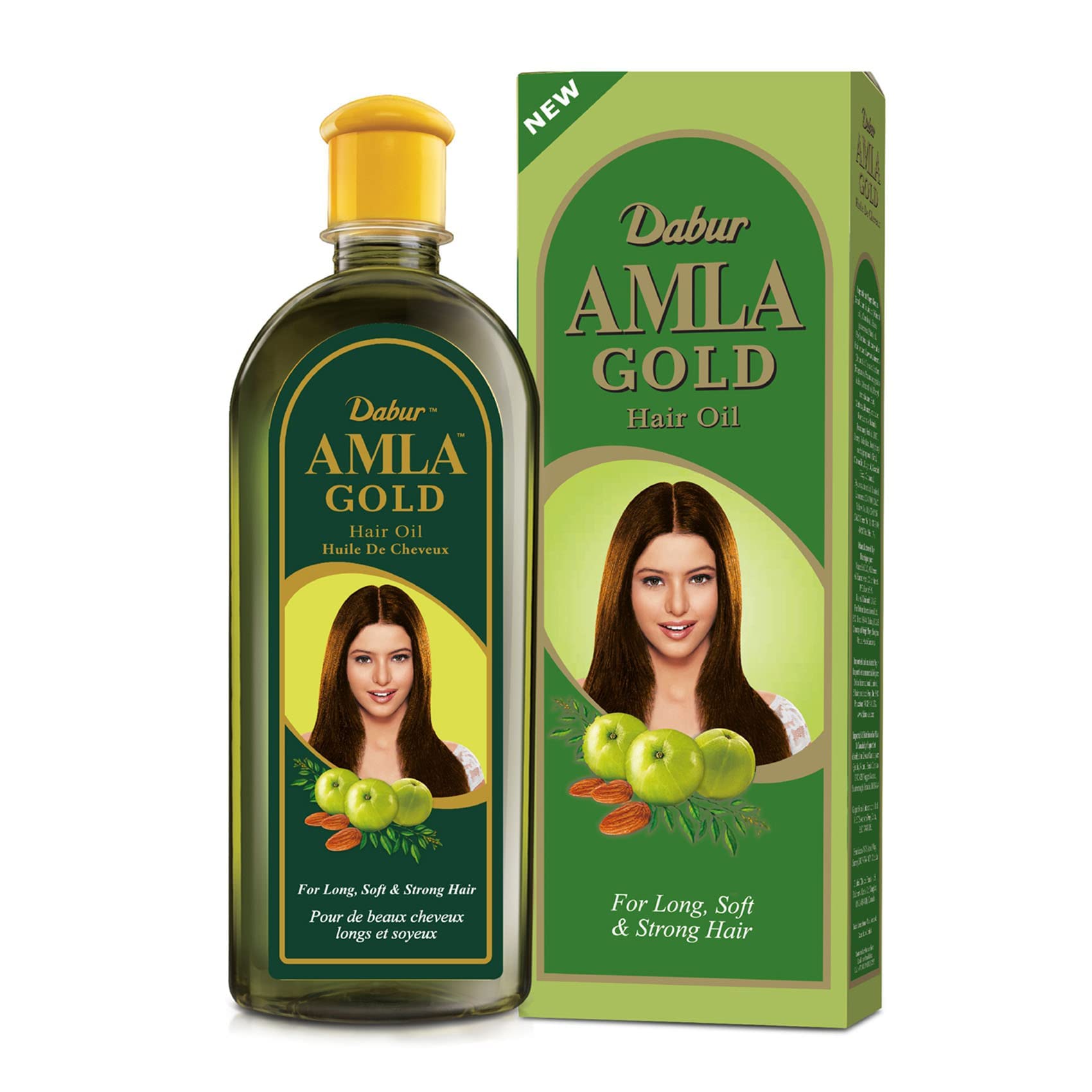 Dabur Amla Gold Hair Oil - 300ml | For Naturally Beautiful, Long, Soft & Strong Hair | Blend with Almond, Amla & Henna | For Root To Tip Nourishment