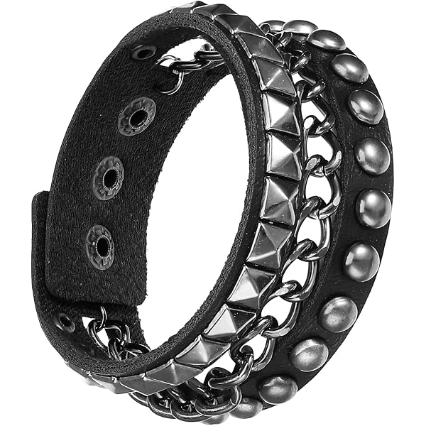 Pulseras cuero Yin Yang hombre