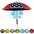 Breeze Life Original Mister Breeze, Sun Umbrella with Fan and Mister, Umbrella Mister with Built-in Fan for Festivals, Beach and More. (American Flag)
