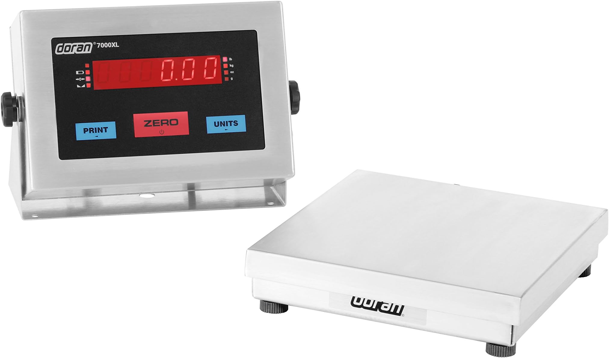 Doran Scale 7010XL/88 Washdown 10X0.002 LB / 4.5 kg x 1 g 8"x8" Base,NTEP Class III,Heavy Duty 304 Stainless Steel