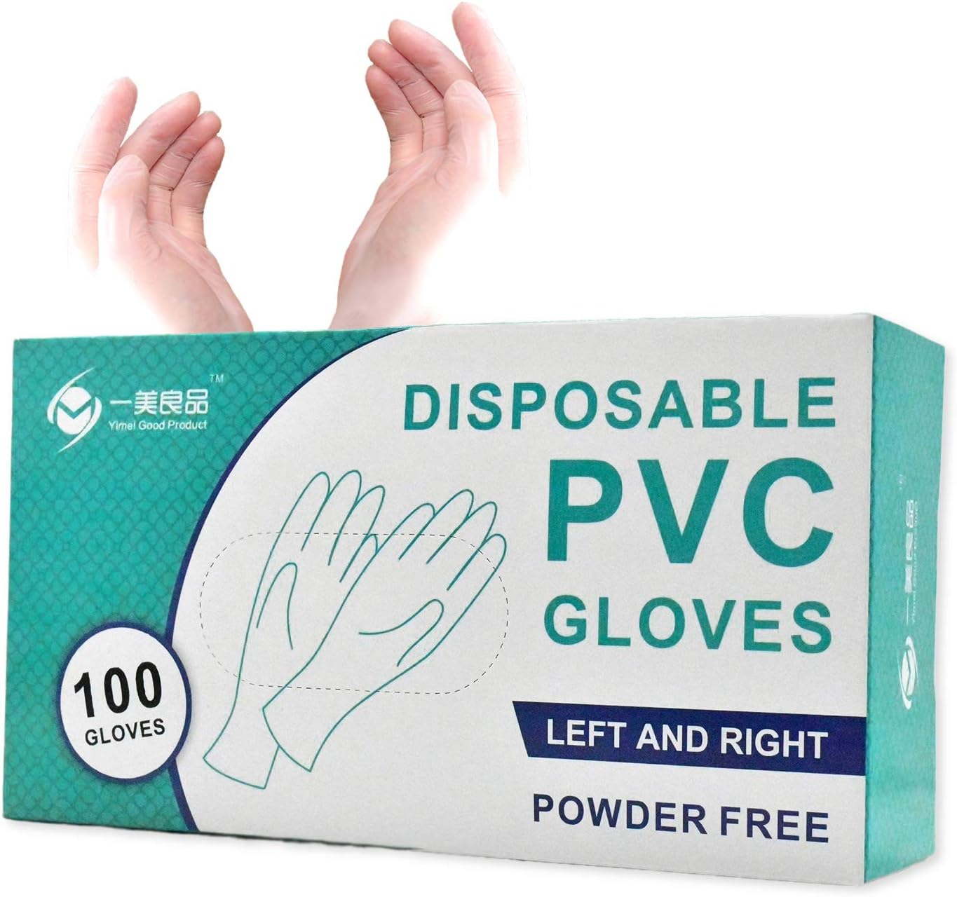 Vinyl Disposable Gloves PVC Gloves Medical Glove Clear | Powder Free | Latex Free | Patient Examination Gloves Disposable Large 100 Pcs