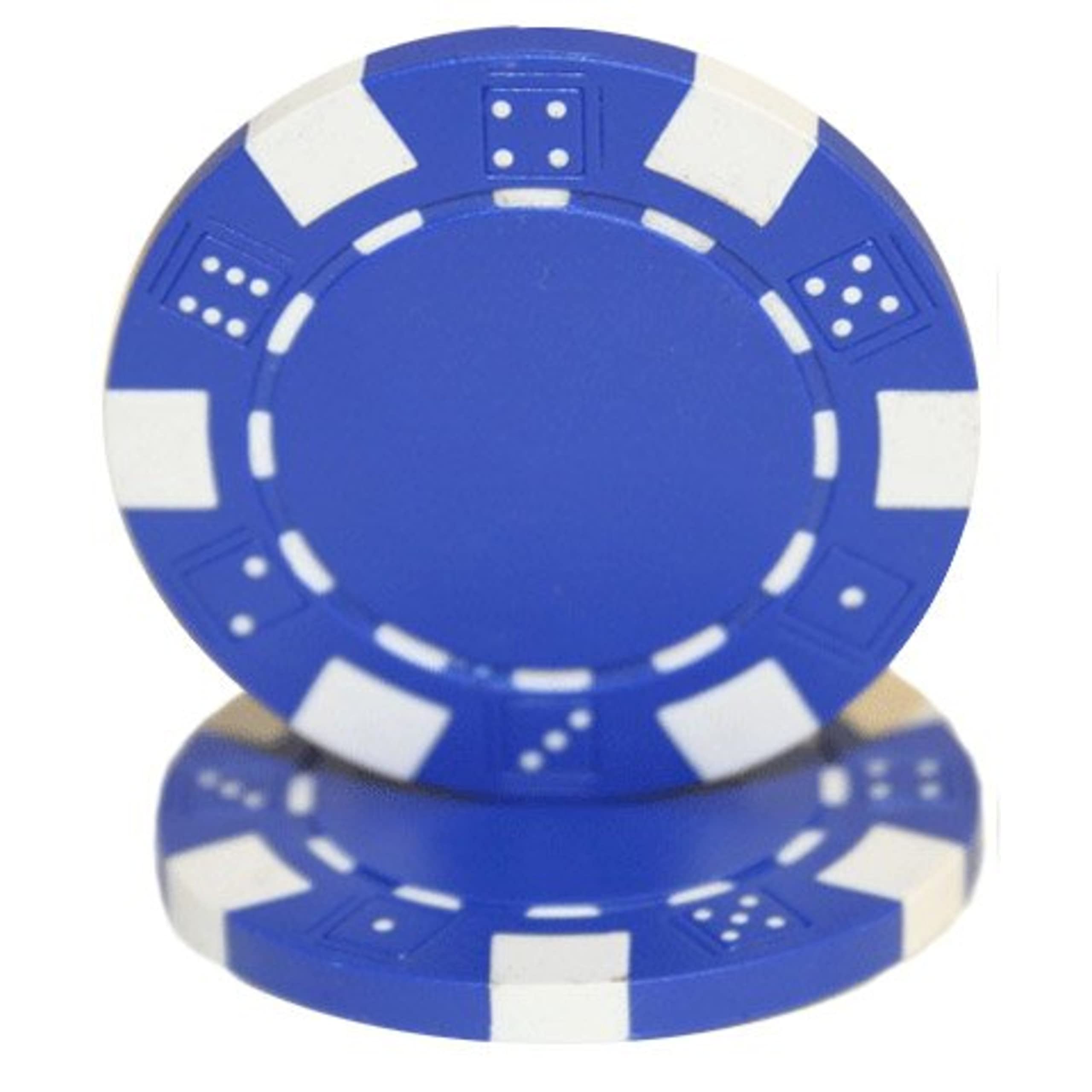 Brybelly (50) 11.5 Gram Striped Dice Blue Chips