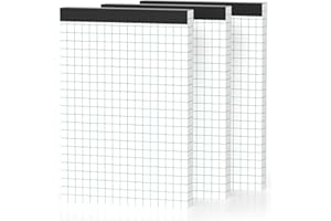 DORFAS 3 Pack Graph Paper Pad Quad Ruled, 2x2 Quad Legal Pads 8.5 x 11 Grid Pad with Cardboard, White Perforations Paper with Blue Lines Graph Paper Notebook for Home, Office, School (50 Sheets per Pads)