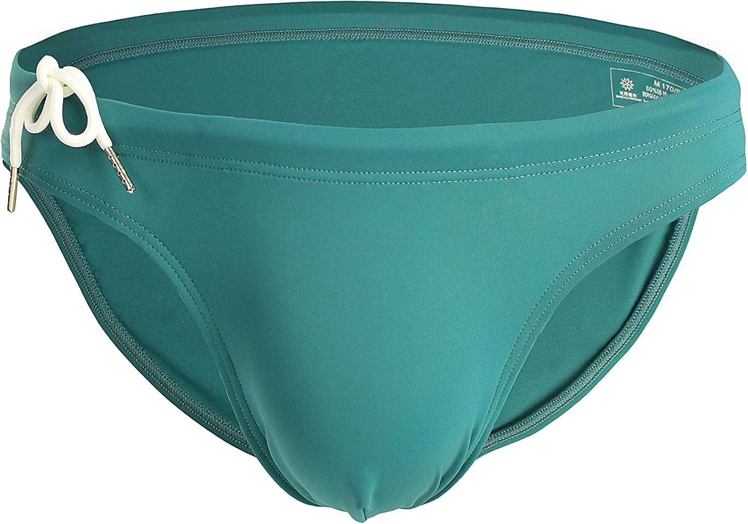 Men's Fashion LowRise Swimming Briefs Pure Color Bikini Swimwear (S26"29", Dark Green