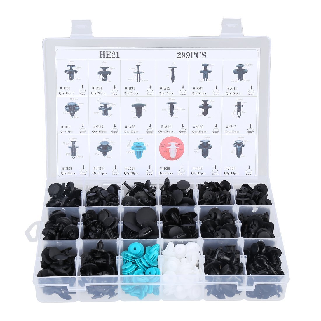 流行に Diking 299pcs車プラスチックリベットファスナープッシュピンリベットクリップキットトヨタホンダベンツgmのフォード B07b491lzs 安心の定価販売 Suporteshop Com Br