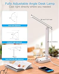 Power Strip with LED Desk Lamp, 3 Outlets 4 USB
