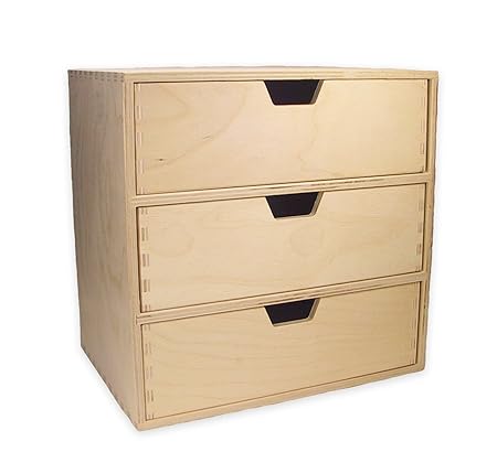 Solid Pine Chest Of Drawers With 3 Large Drawers Wood Natural