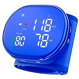 Rechargeable Wrist Blood Pressure Monitor for Home Use, Automatic BP Machine with LED Display, Dual Users ×120 Memory, One-Button Operation & Adjustable Cuff, Portable Carrying Case Included