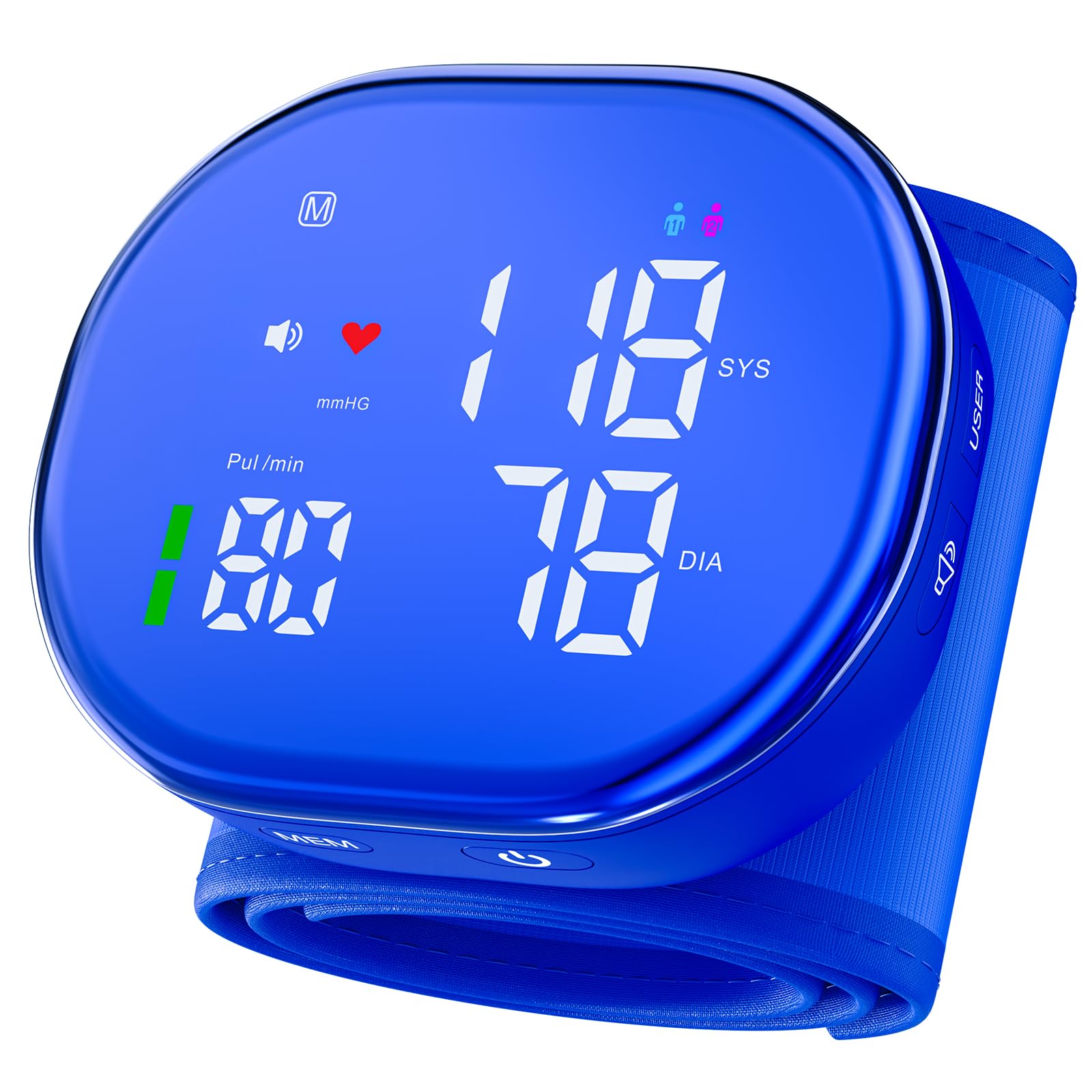 Photo 1 of Rechargeable Wrist Blood Pressure Monitor for Home Use, Automatic BP Machine with LED Display, Dual Users ×120 Memory, One-Button Operation & Adjustable Cuff, Portable Carrying Case Included