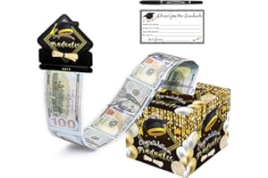 2026 Graduation Money Box for Cash Gift Pull, Funny Black and Gold Money Holder with DIY Pull-Out Card, 2026 Graduation Gifts