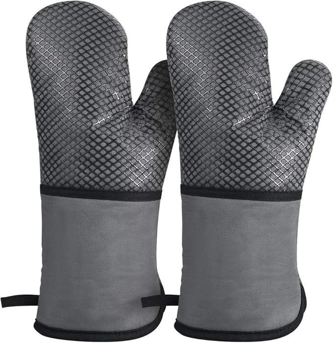 Oven Gloves, Heat Resistant to 500 Degrees Nonslip Cotton Kitchen Oven