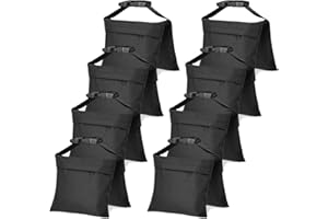 ifkdnr 8 Packs Sandbags, Heavy Duty Sand Bags with 16 PE Bags, Sand Bags with Buckle Straps for Support Light Stand, C Stand, Light Stand with Caster, More 2/4/6/8 Packs Sandbag to Choose.