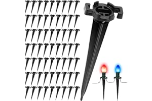ZATOZKAR 120 Pcs Christmas Light Stakes Plastic Christmas Pathway Lights Universal Replacement Stake for Solar Lights for C7 C9 String Lights Outside Pathway Walkway Outdoor Decorations Patio Yard Lawn 4.5"