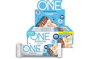 ONE Protein Bars, Birthday Cake, Gluten Free with 20g Protein and 1g Sugar, Pantry Staples, 2.12 oz (12 Count)