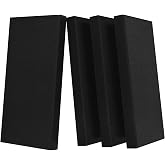 4 Pack Acoustic Panels 23.6"x11.8" Soundproof Fiberglass Panel, Black | UMIACOUSTICS, 2" Thick, Sound Absorbing, For Studio and Home, Includes Wall Mounting Bracket, Easy Installation