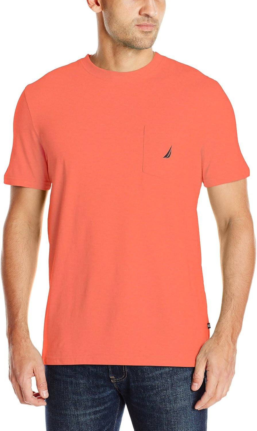 Nautica Men's Solid Crew Neck Short Sleeve Pocket T-Shirt | 