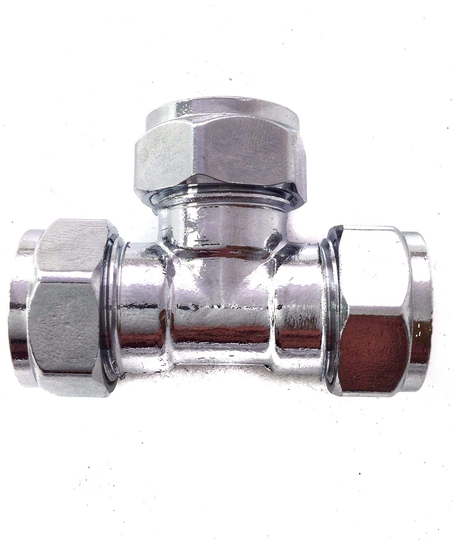 15mm Compression Chrome Tee - Bag of 2