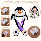 SUNHUITOY Black & White Penguin Plush Hat Moving Ears Cosplay Kids Adults Fun view 3