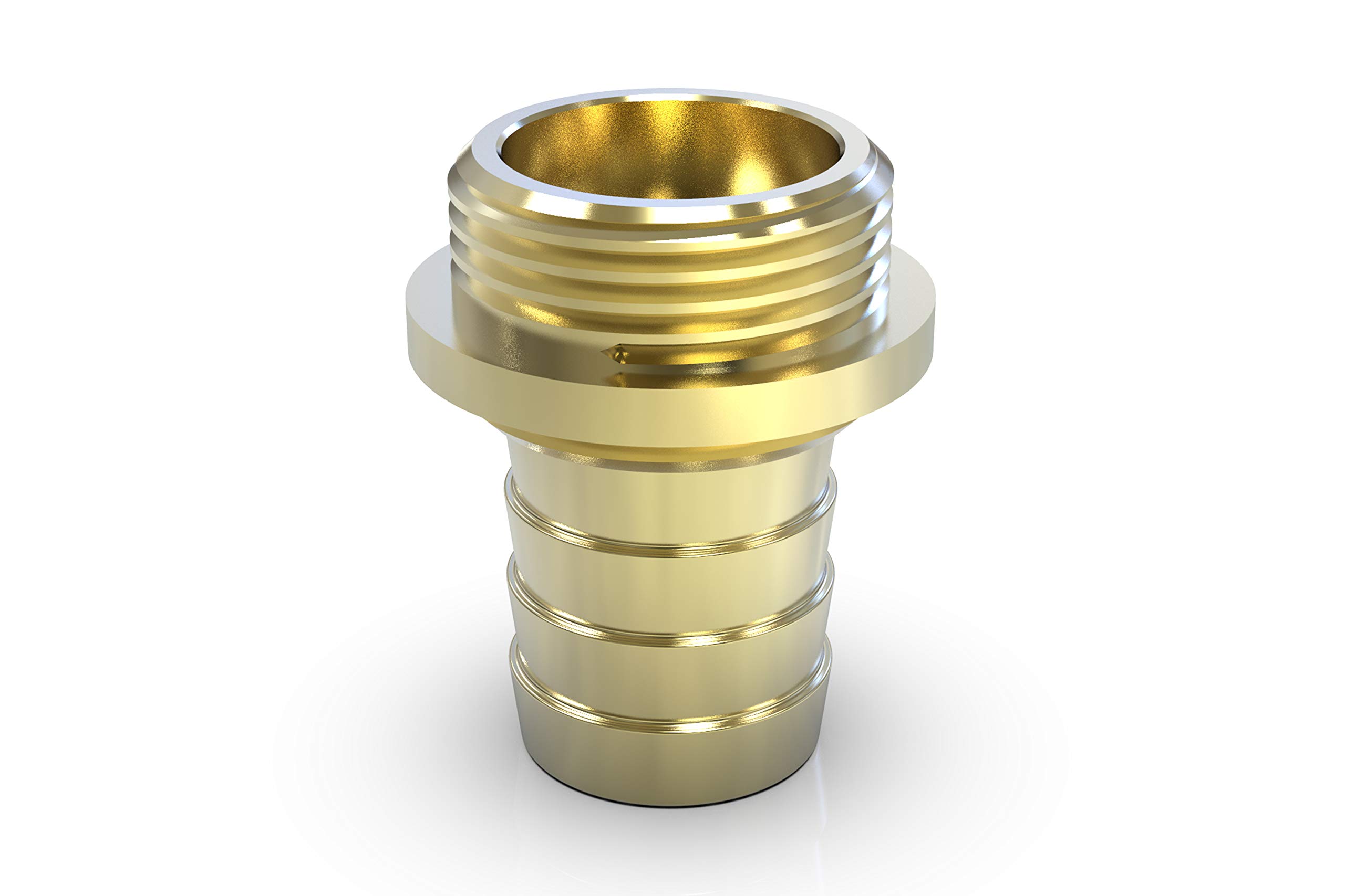 ABA Beul 10002.103.2 Threaded Hose Connector with Waistband, Brass, 3/8 x 10