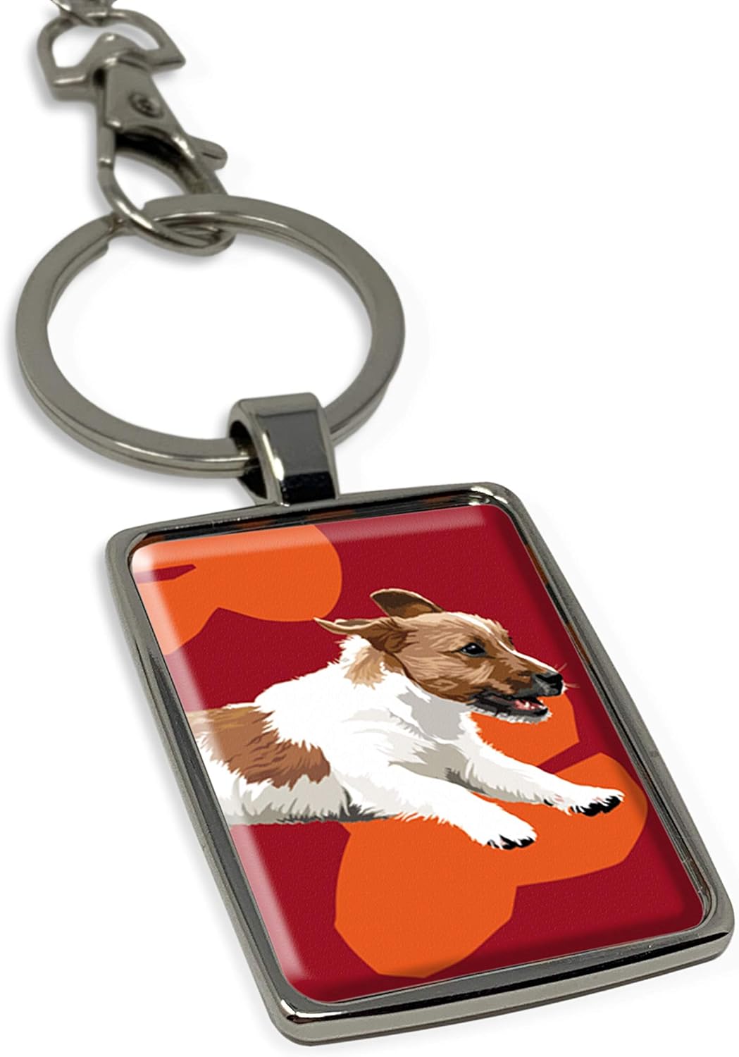 Jack Russell Keyring Keychain Gift by Leslie Gerry, Multicolour