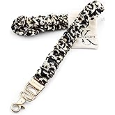 MyfavoriteK Stylish Scrunchie Lanyard for ID Badges Cute Neck Stretchy Lanyard for Keys Retractable Keychain Holder