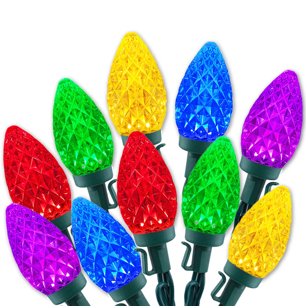 HAYATA C7 Bulbs Christmas Lights 35 LED 17.5ft Strawberry C7Multi