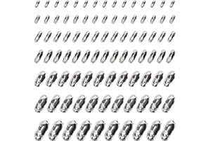 Shapenty 7 Sizes Stainless Steel Bead Ball Chain Connector Clasps for Keychain Pendant Jewelry Accessories Tag Pull Chain Rep