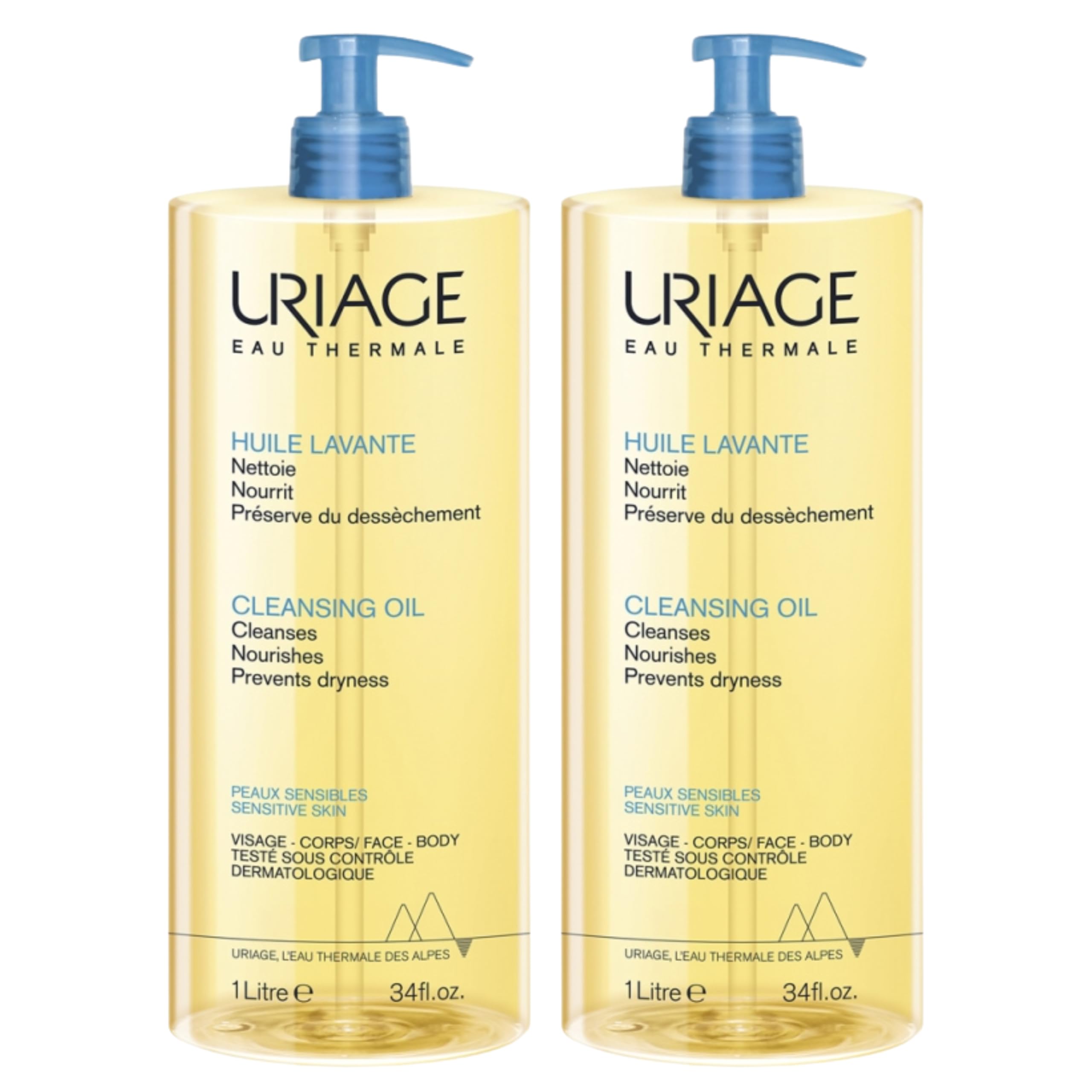 Cleansing Oil | Daily Hygiene Care | Cleans, Nourishes & Protects | 100% Tolerance | High Hydration | Soap-Free Treatment | Tested under pediatric supervision | Set of 2x1L