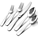 18/10 Silverware Set for 8, 40 Piece Stainless Steel Flatware Set Cutlery | Rust Proof Mirror Polished knives Forks Spoons Utensils, Dishwasher Safe for Dinner Home Kitchen,Wedding Party