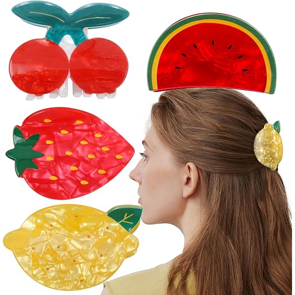 Amazon.com: Fruit Claws Clips - Cute Strawberry Red Hair  display picture 3