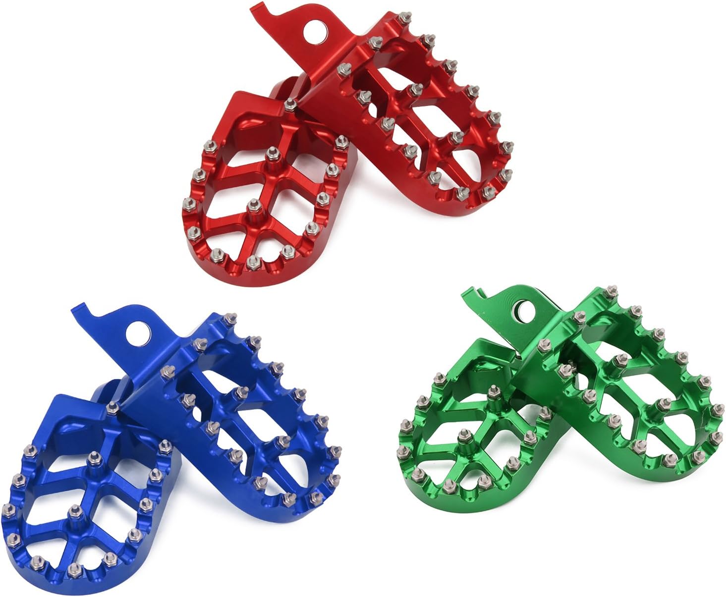 Billet CNC Foot Pegs pedals Foot rests For CR125/250 CRF250R/X CRF450R/X CRF250L/M KXF250/450 KLX450 Off road Dirt Bike Motocross (red)
