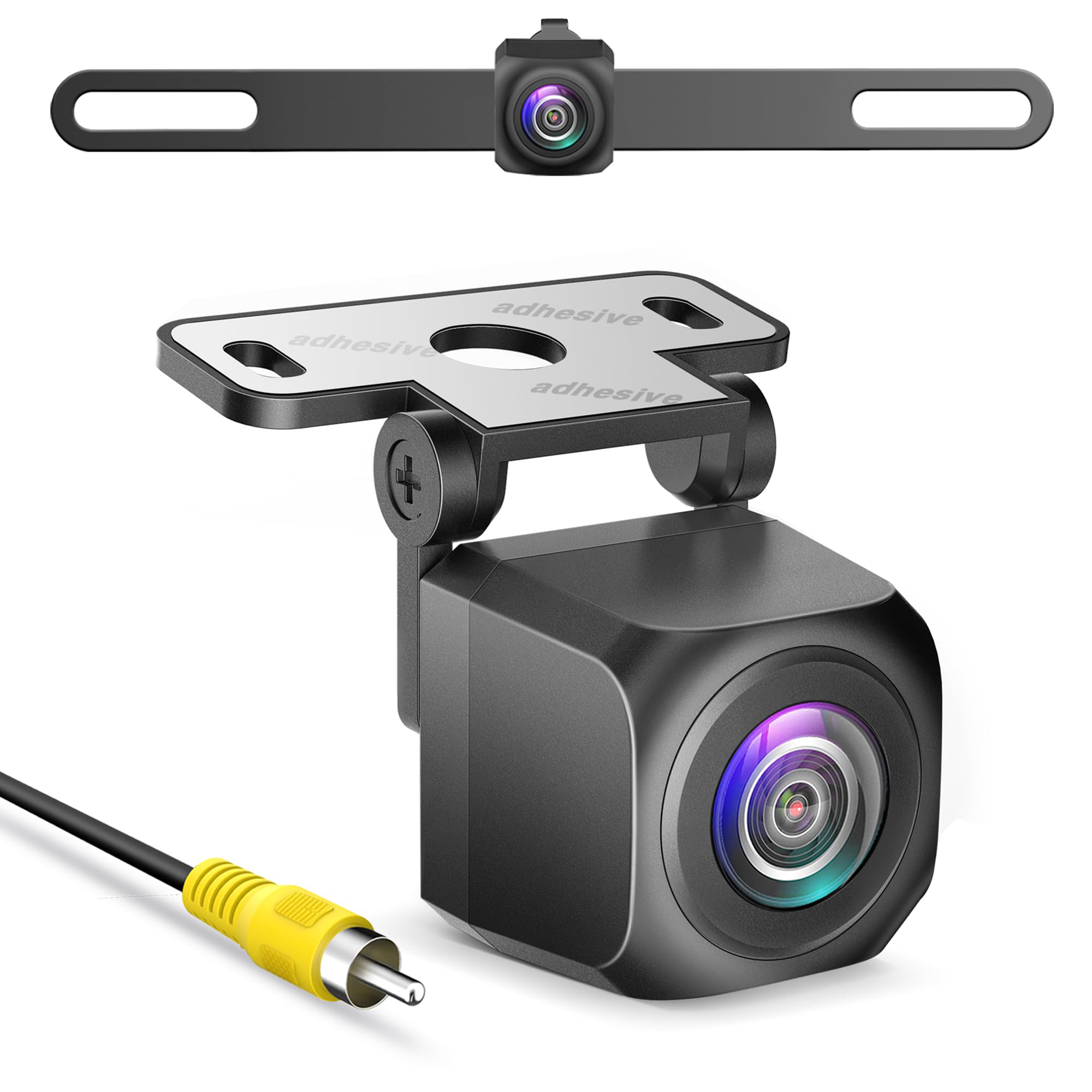 Pixelman AHD Backup Camera for Car,Stainless Bracket License Plate Backup Camera,IP69 Waterproof 145° Universal Rear Camera Rear View Camera Reverse Camera Back Up Camera for Cars,RV,SUV