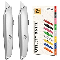 DIYSELF 2Pack Utility Knife Box Cutter Retractable
