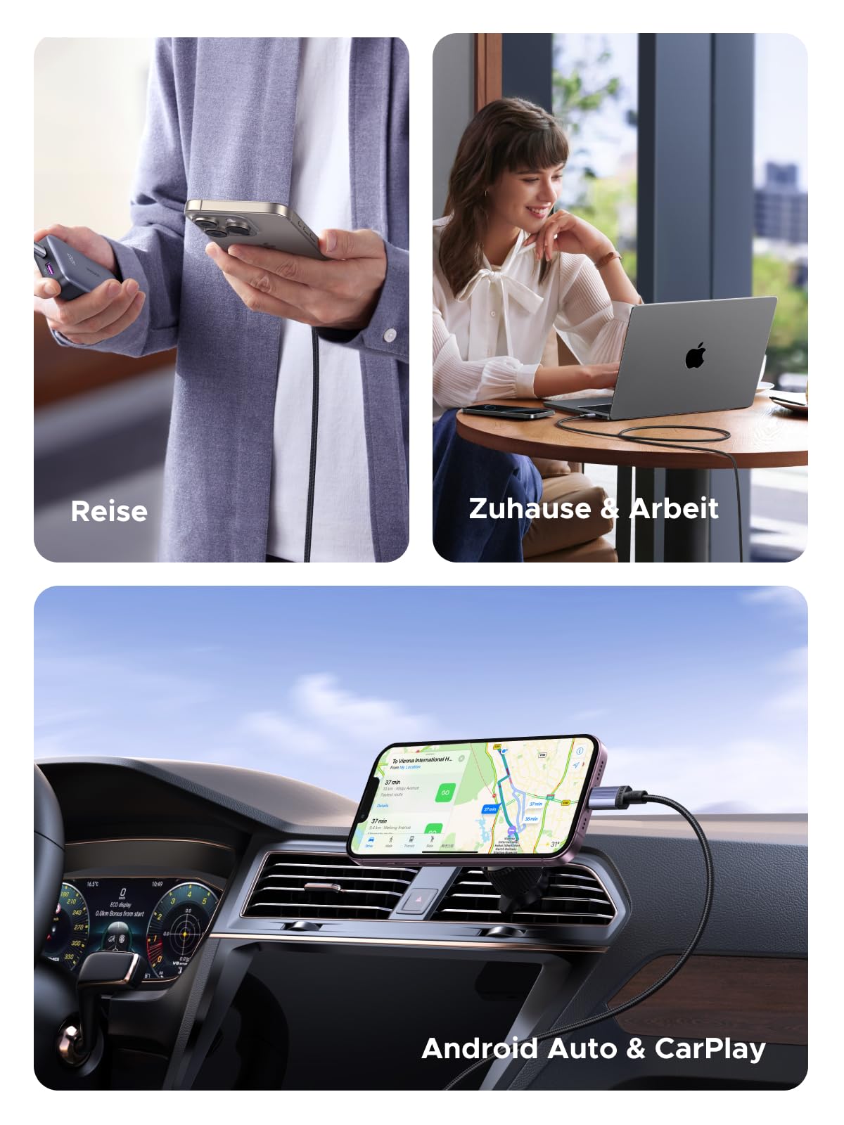 UGREEN USB C Kabel 240W Ladekabel USB-C PD 3.1 Schnellladekabel PPS USB C auf USB C Kabel für iPhone 17/Air/16/15 Serie, MacBook Pro/Air, iPad Pro, Galaxy S25, Pixel, XPS, Steam Deck usw（2M 2 Stück 5