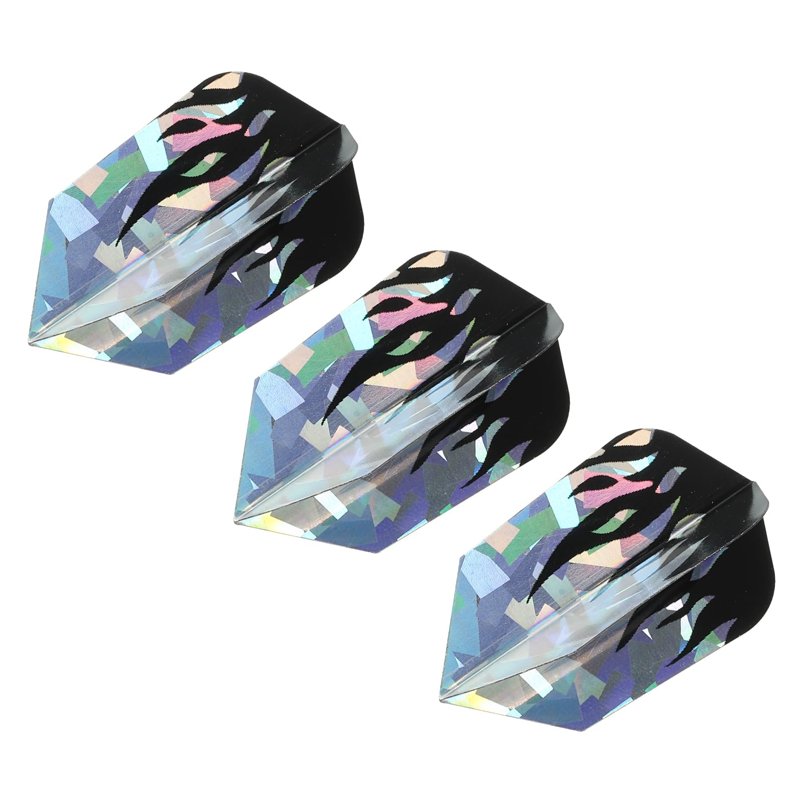 PATIKIL Slim Dart Flights, 3 Pack PET Unique Design Dart Accessories for Steel Tip Dart and Soft Tip Darts, Black Silver Tone