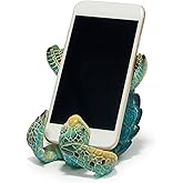 Hodao Sea Turtle Figurines Decoration Turtle Cell Phone Stand Holder for Home Office Desk Summer Ocean Style Phone Holder Decor for Beach Table Statues Gifts for Friends (Blue-Turtle)