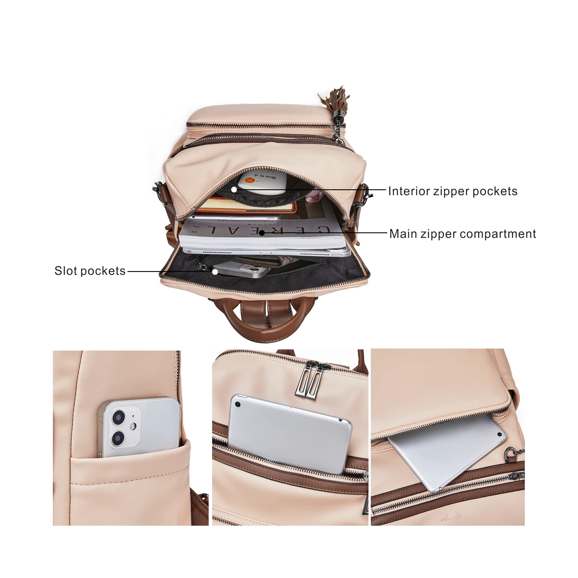 Sac A Dos Reviews Of OPAGE Leather Backpack Purse For Women