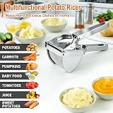 HOTLIKE Stainless Steel Potato Ricer Masher Set with Brush Peeler view 7