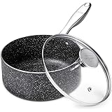 SKY LIGHT Sauce Pan 2 Quart, Nonstick Saucepan with Lid, Stone-Derived Granite Coating No-stick Saucier Pot, Stainless Handle