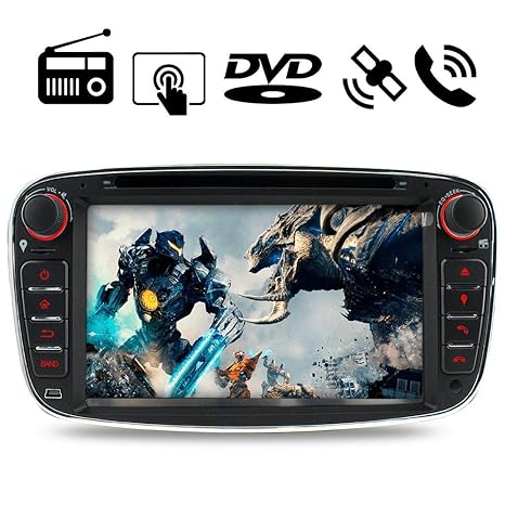 A-SURE Autoradio DVD Player GPS Navi für Ford Mondeo Focus C-MAX S-MAX Galaxy KUGA Autoradio Mirrorlink Bluetooth Radio RDS W